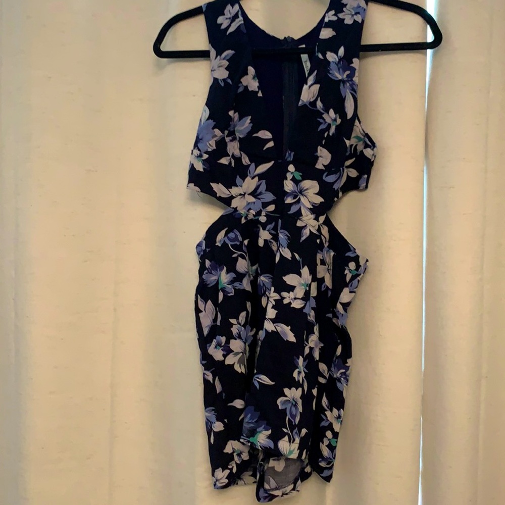 Indikah blue flowered romper XS